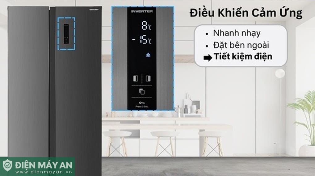 Tủ lạnh Sharp Inverter 532 lít Side By Side SJ-SBX530V-SL
